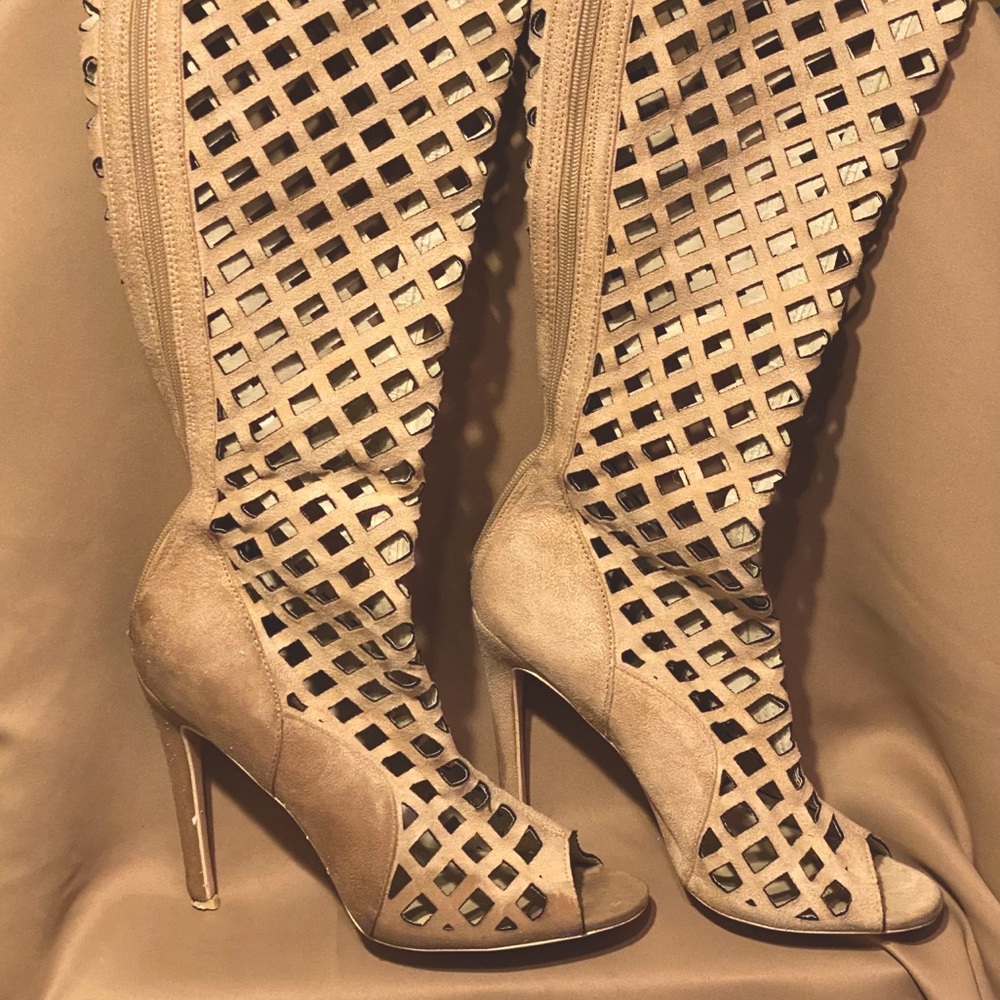 Elnora Gladiators thigh high stiletto heal boot